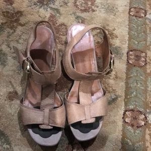 Franco Sarto Chaz Brown Cork Wedge